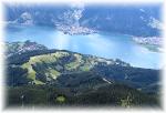 Pohled na Zell am See z paluby vyhlídkového letadla