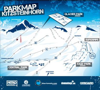 Mapa snowparku na Kitzsteinhorn