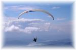 Paraglidista nad městem Zell am See