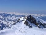 Rakouský lyžařský areál Kitzsteinhorn v zimě
